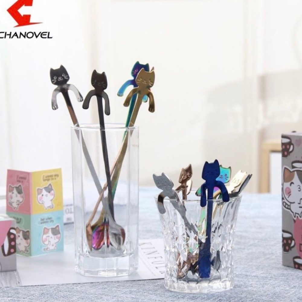 $12for10 Brand New Stainless Steel Cat Coffee Spoon